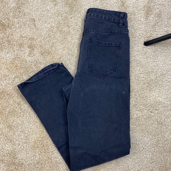 SHEIN Denim - Shein wide leg black jeans hold in right thigh